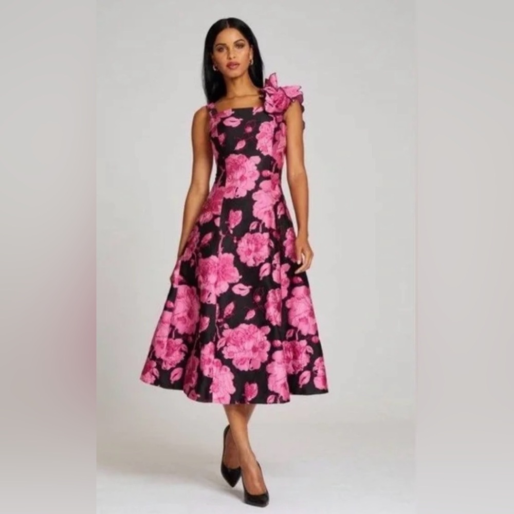 EUC Rickie Freeman Teri John Cocktail Dress, Size 8, Tick-Tock Til Party O’Clock